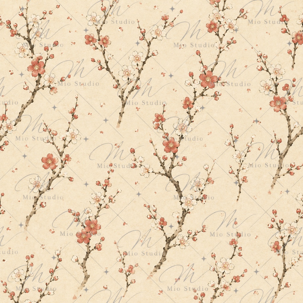 JAPANESE COTTAGE FLORAL|和の小花柄 デジタルペーパー 12枚セット