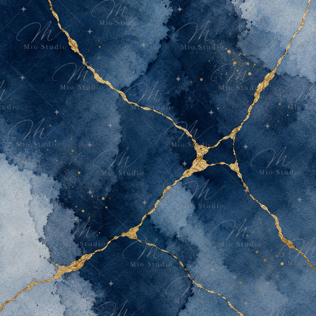 KINTSUGI × SUMI|金継ぎ×墨絵 和風背景素材 12枚セット