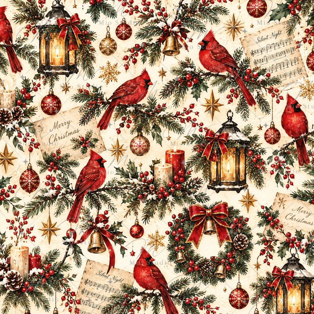 Christmas Watercolor Digital Paper|クリスマス水彩デジタルペーパー 12柄