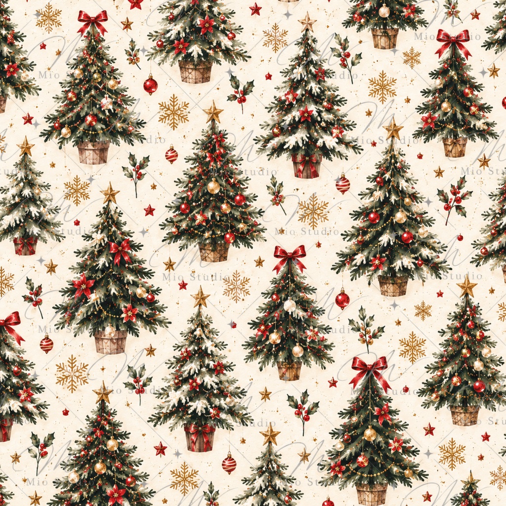 Christmas Watercolor Digital Paper|クリスマス水彩デジタルペーパー 12柄