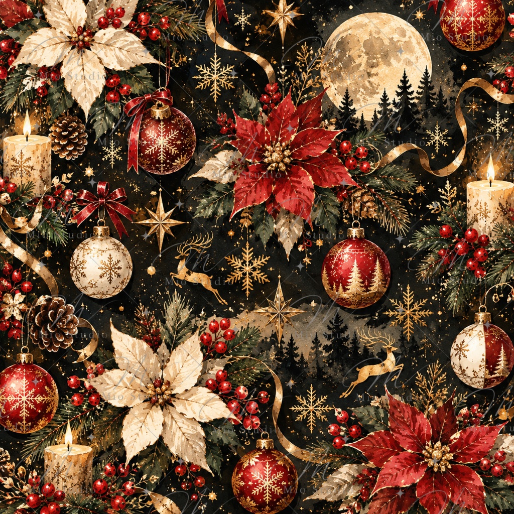 Christmas Watercolor Digital Paper|クリスマス水彩デジタルペーパー 12柄