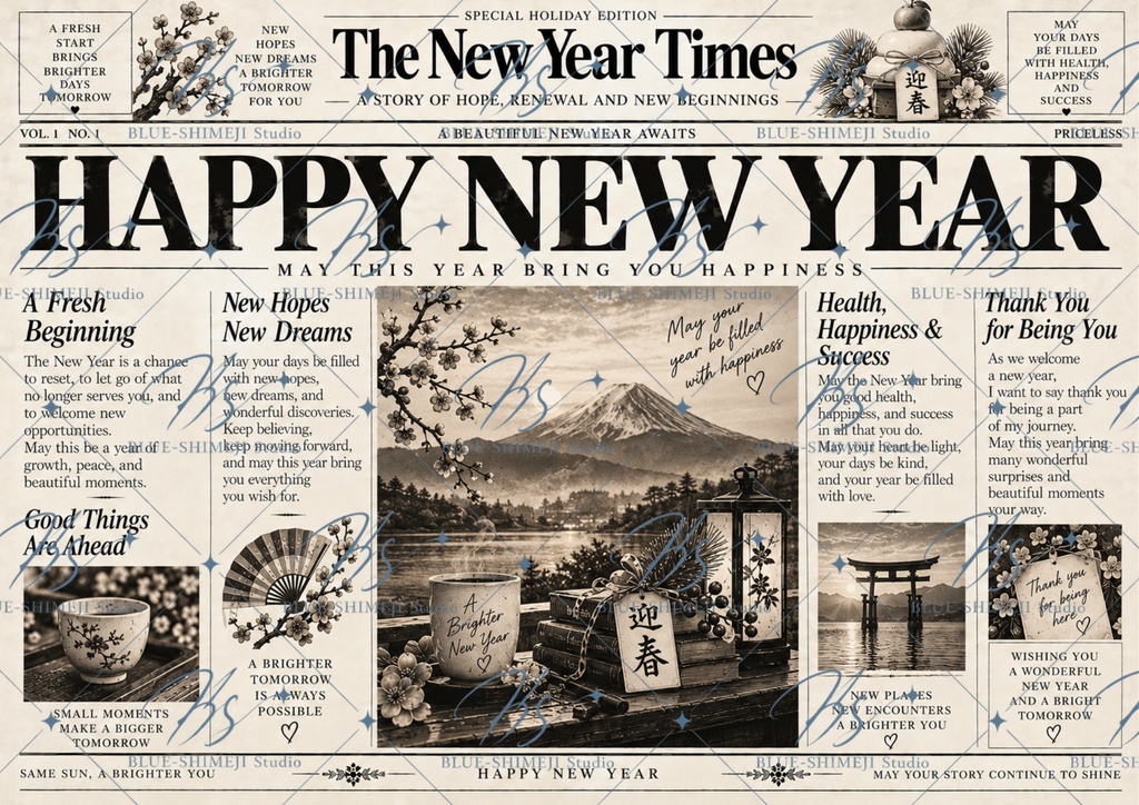 12 EVENT NEWSPAPER WRAPS|A3 新聞風ラッピングペーパー 12種セット|PDF