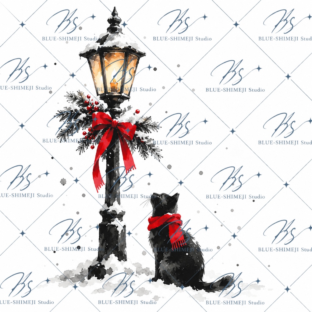 MINIMAL SUMI CHRISTMAS|墨×赤のクリスマス デジタルペーパー 12枚セット
