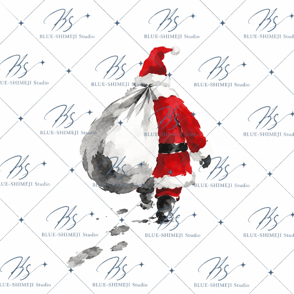 MINIMAL SUMI CHRISTMAS|墨×赤のクリスマス デジタルペーパー 12枚セット