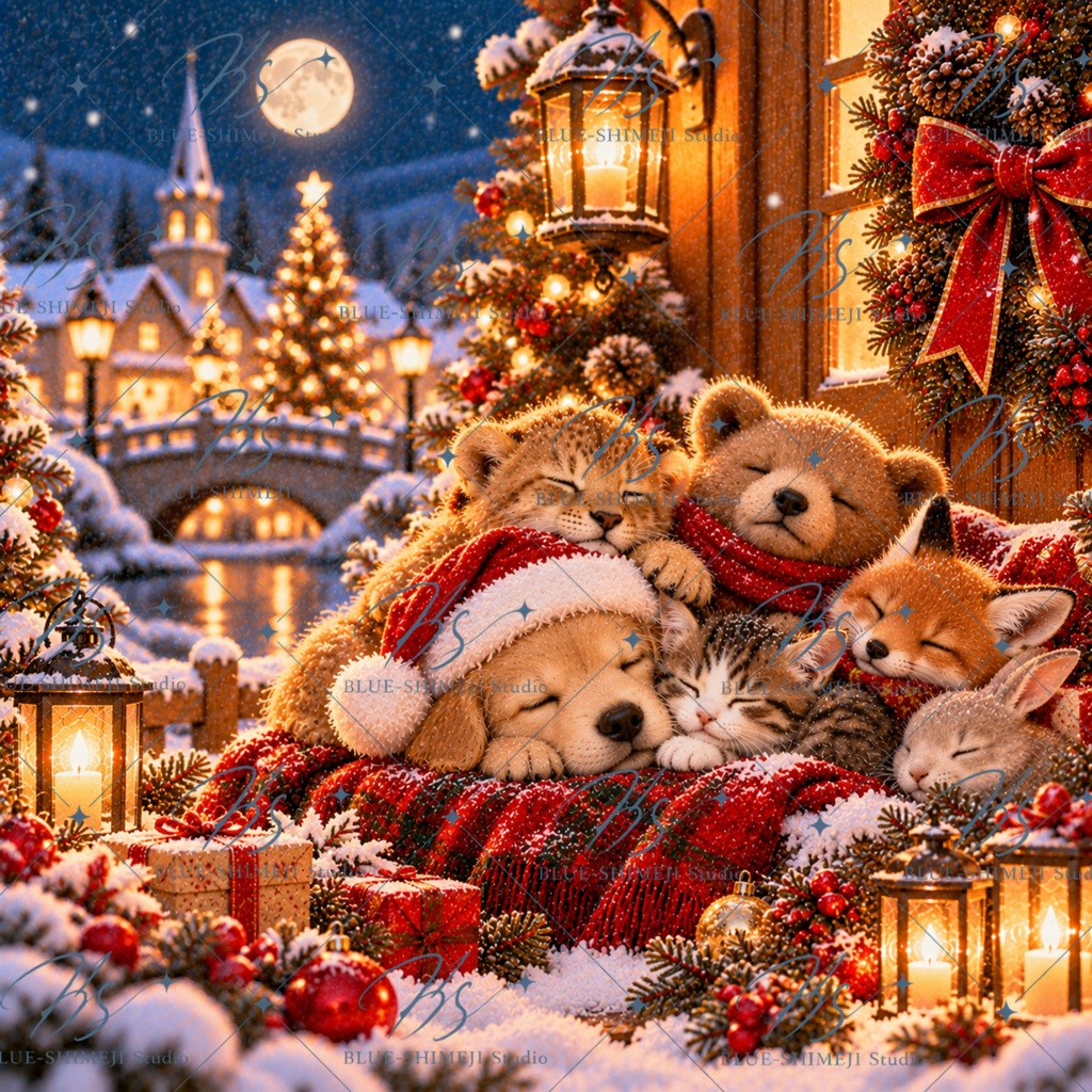 Christmas Animal Stories|クリスマスアニマル イラスト12枚セット
