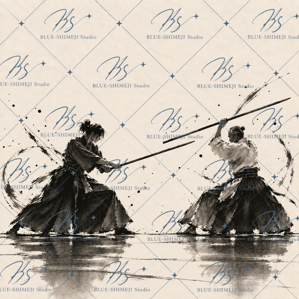 BUDO × SUMI-E|武道 墨絵デジタルペーパー 12枚セット