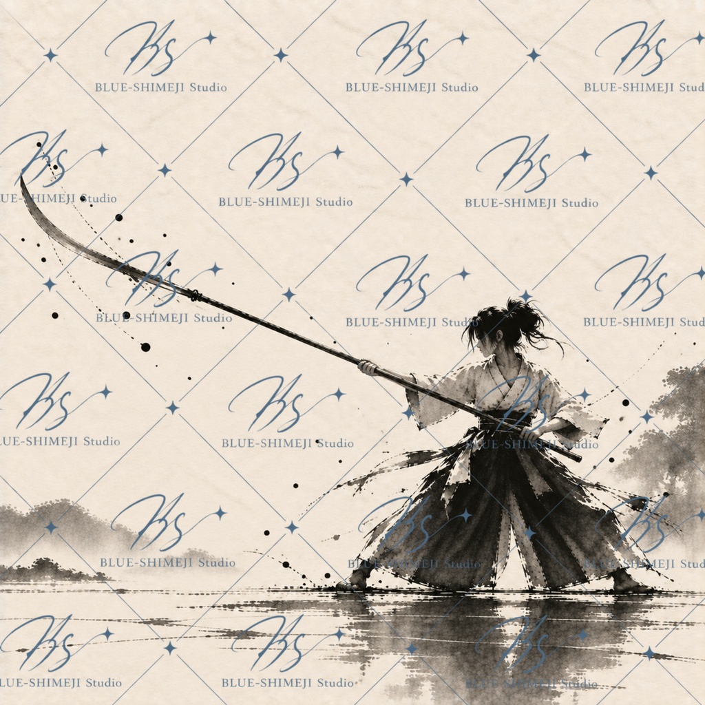 BUDO × SUMI-E|武道 墨絵デジタルペーパー 12枚セット