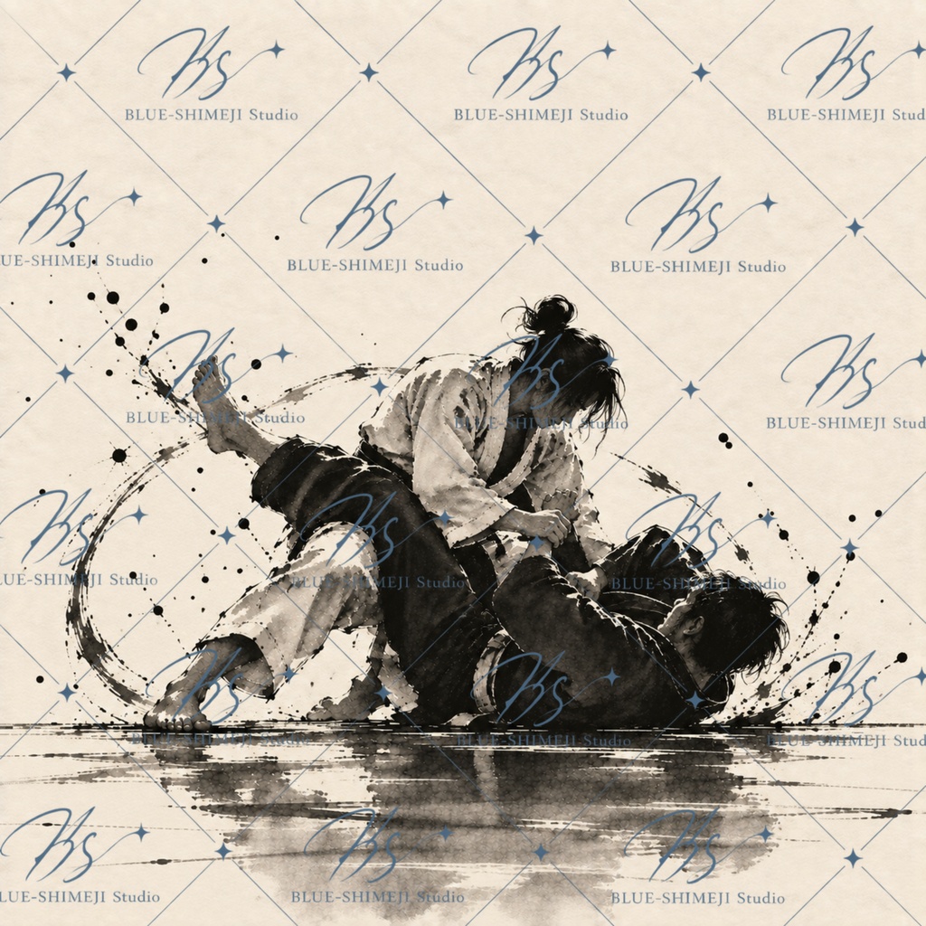 BUDO × SUMI-E|武道 墨絵デジタルペーパー 12枚セット