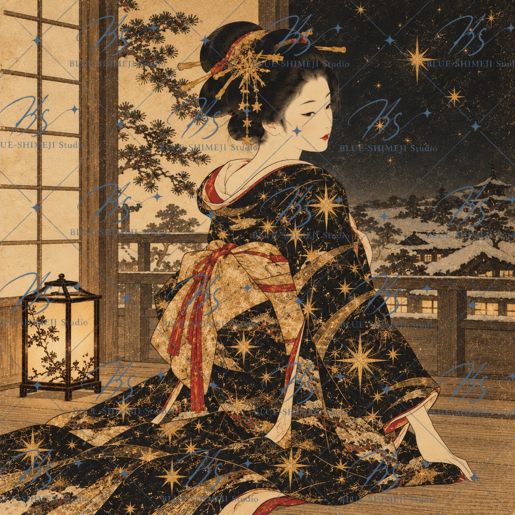 JAPANESE CHRISTMAS|和のクリスマス アート12枚セット|着物・レトロ・壁飾り・デジタルダウンロード