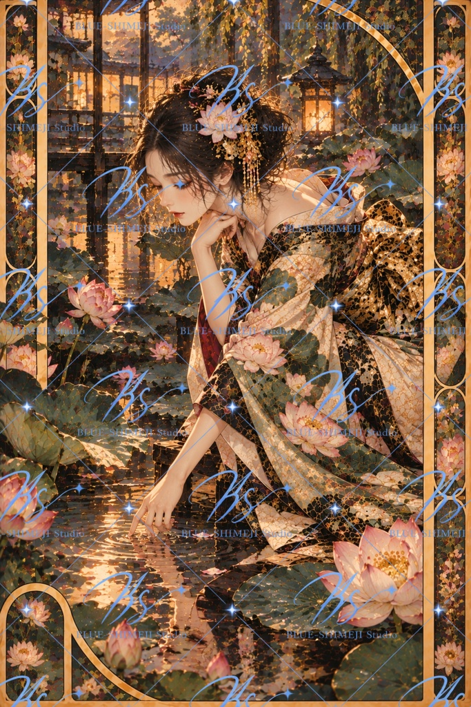 JAPANESE MUSES — GOLDEN FANTASY|和装美人・四季の幻想アート12作品|デジタルポスター