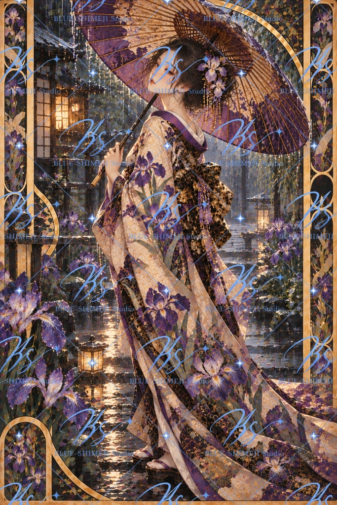 JAPANESE MUSES — GOLDEN FANTASY|和装美人・四季の幻想アート12作品|デジタルポスター