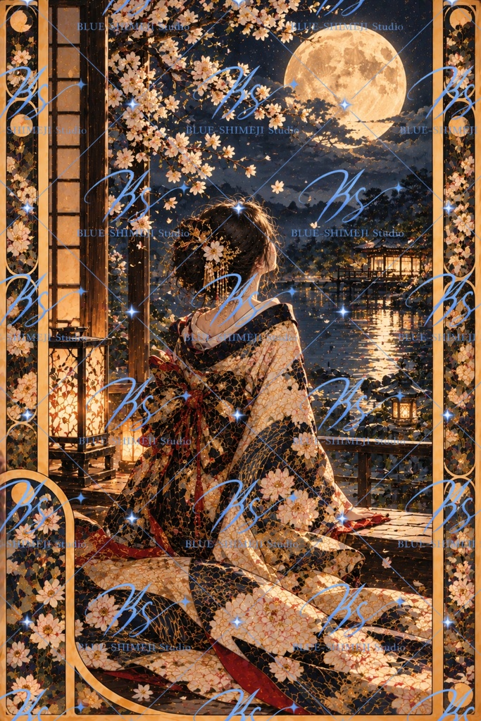 JAPANESE MUSES — GOLDEN FANTASY|和装美人・四季の幻想アート12作品|デジタルポスター