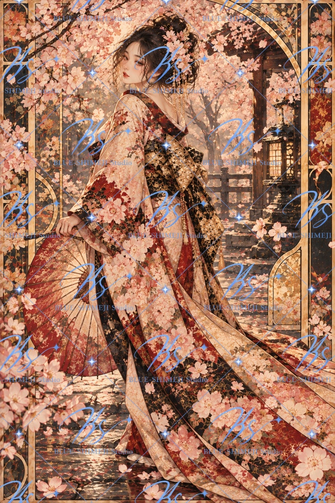JAPANESE MUSES — GOLDEN FANTASY|和装美人・四季の幻想アート12作品|デジタルポスター