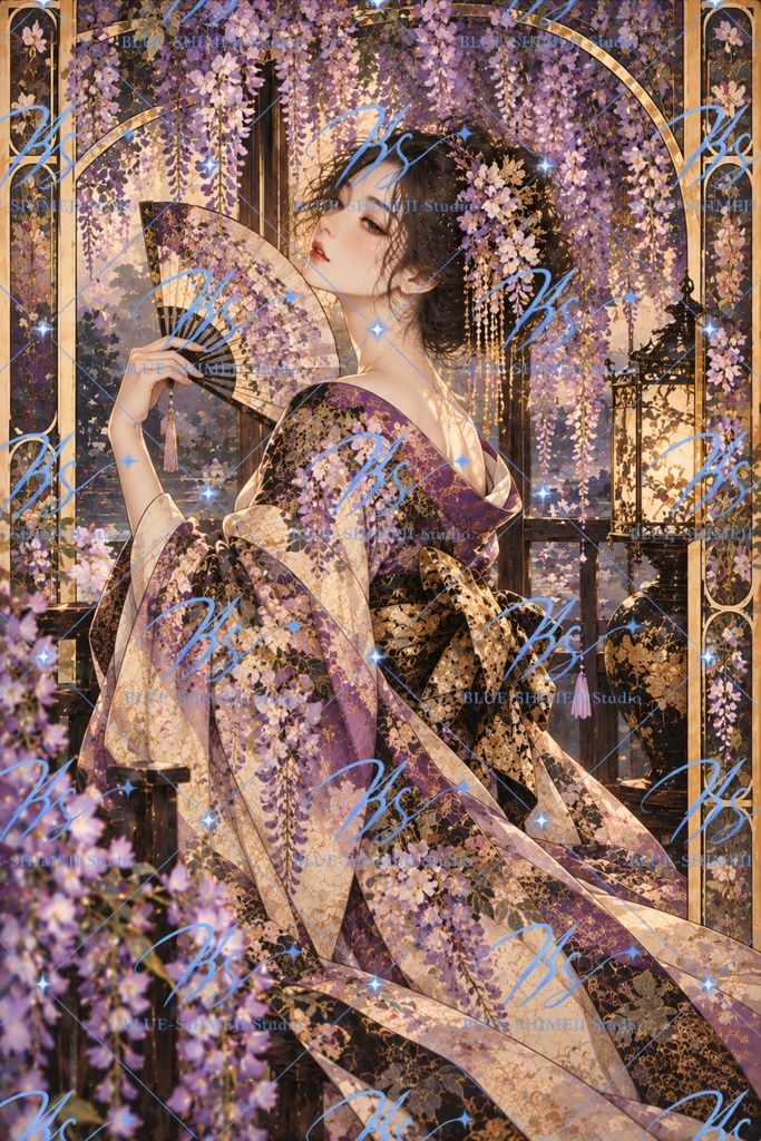 JAPANESE MUSES — GOLDEN FANTASY|和装美人・四季の幻想アート12作品|デジタルポスター