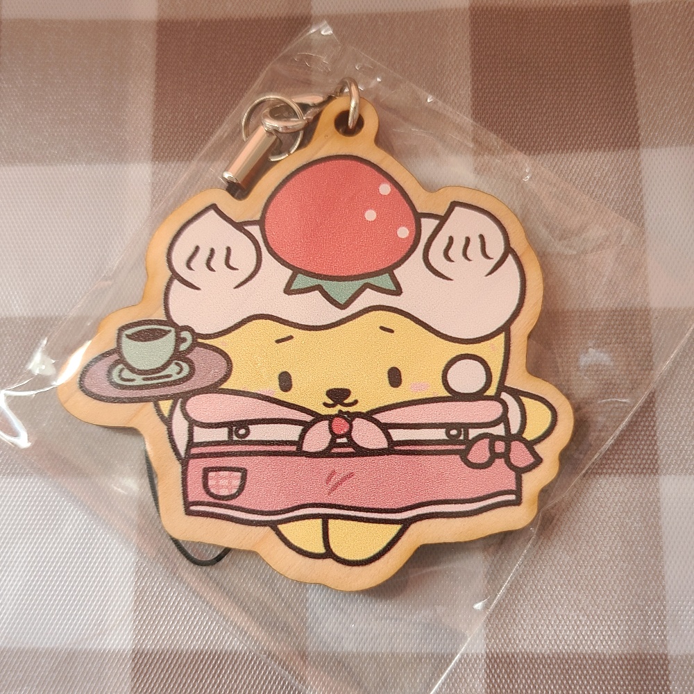 ゆるかわケーキまあたん(まあたん)ウッドキーホルダー@ぽんちゃ