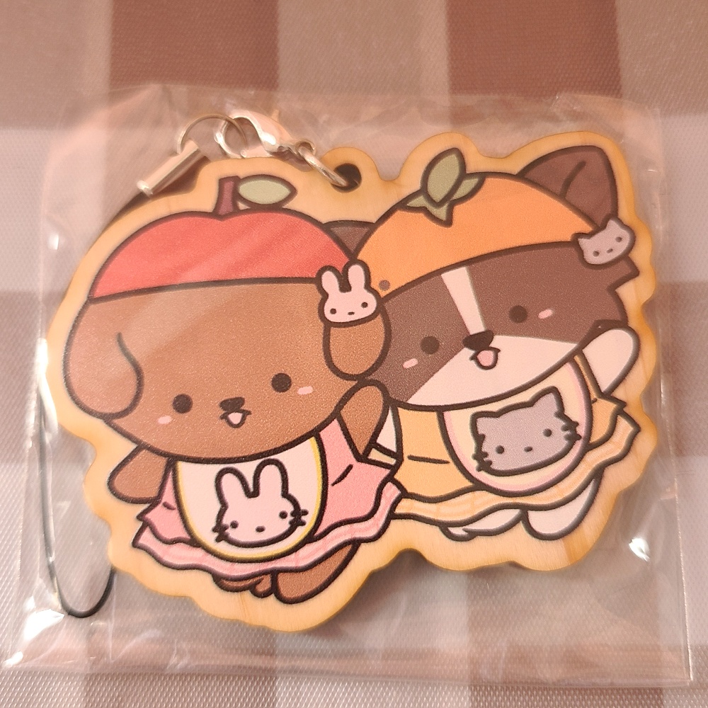 赤ちゃん犬もり(みみもり)ウッドキーホルダー@ぽんちゃ
