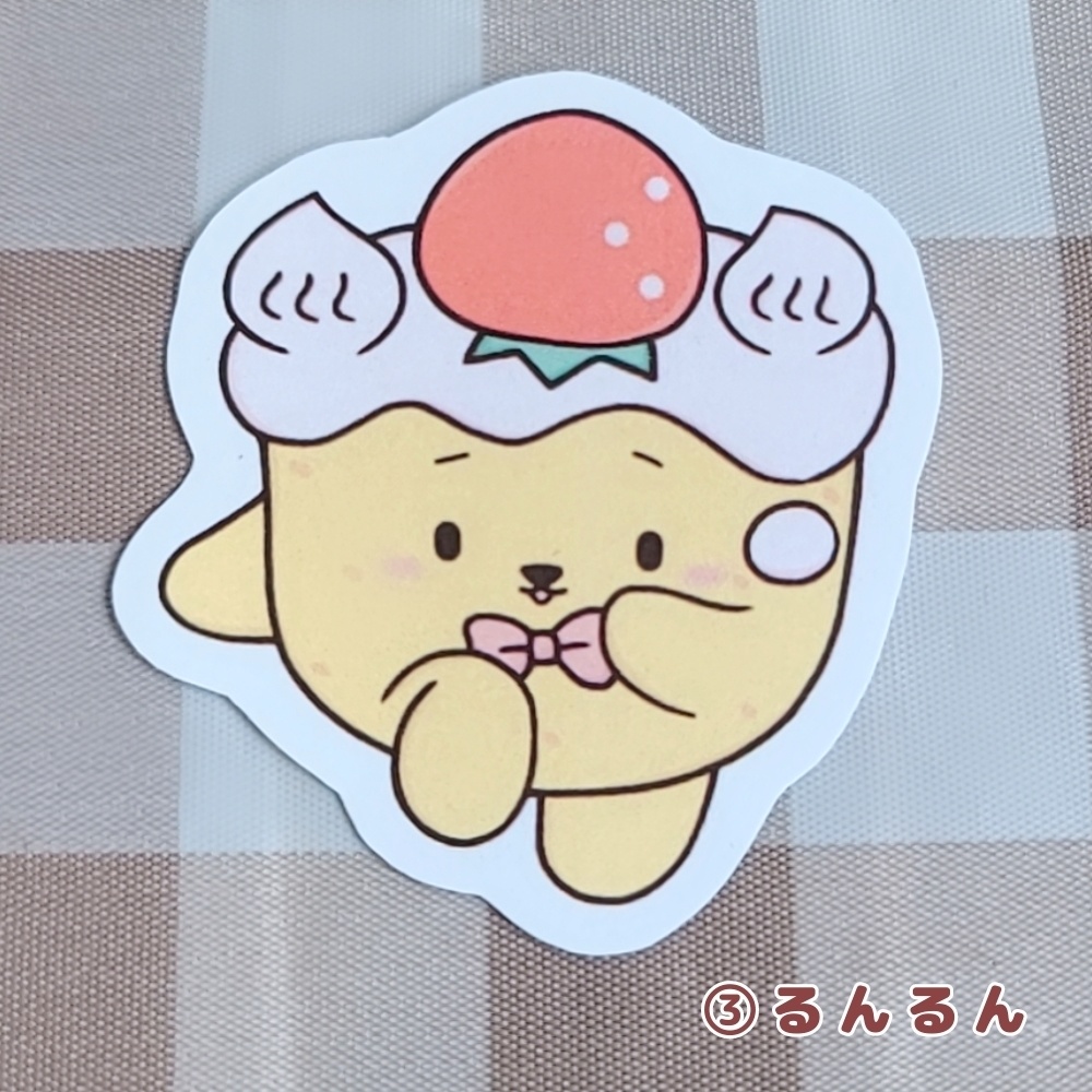 ゆるかわケーキまあたん(ステッカー)2種類@ぽんちゃ