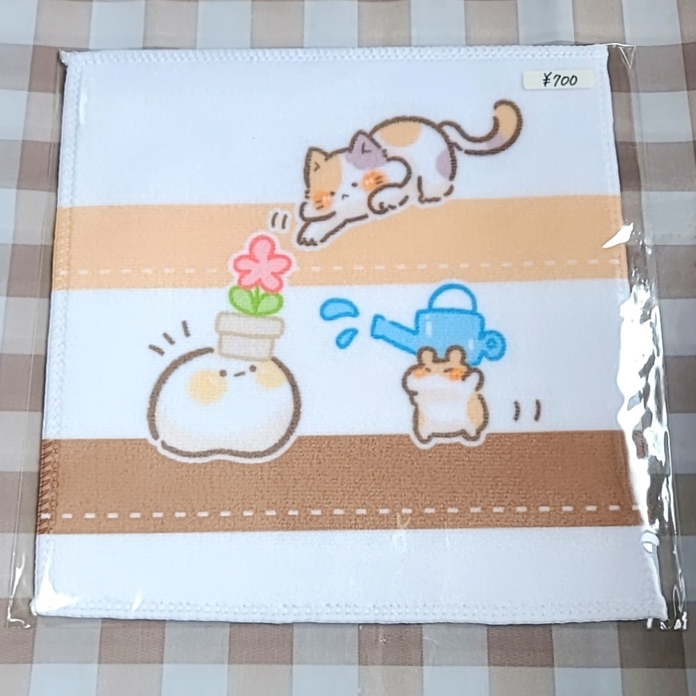 もちること仲間たち(ゆるっとほんわか)タオルハンカチ@わがしうまし