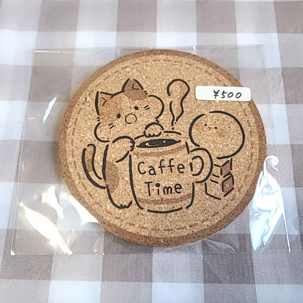 もちること仲間たち(cafe time)コルクコースター@わがしうまし