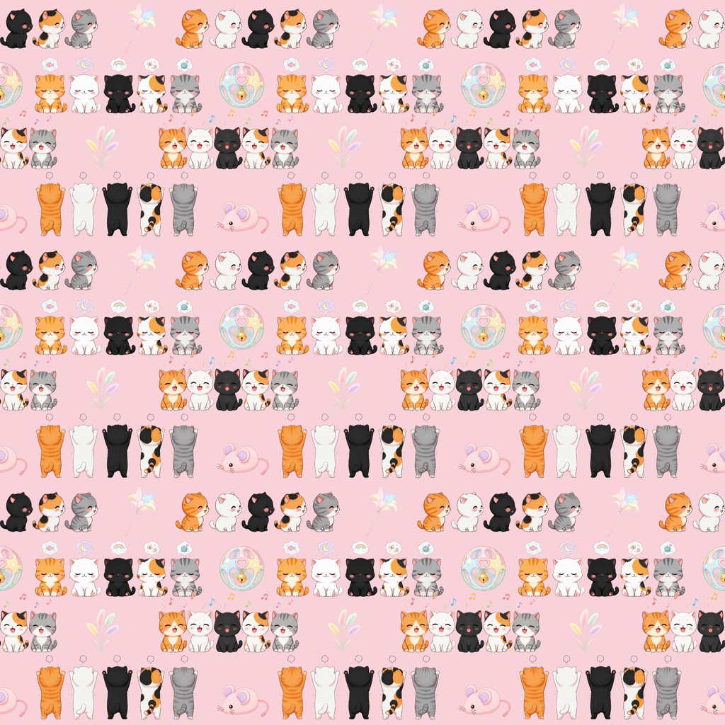 『こねこねこ　デジタルペーパー　5枚セット』