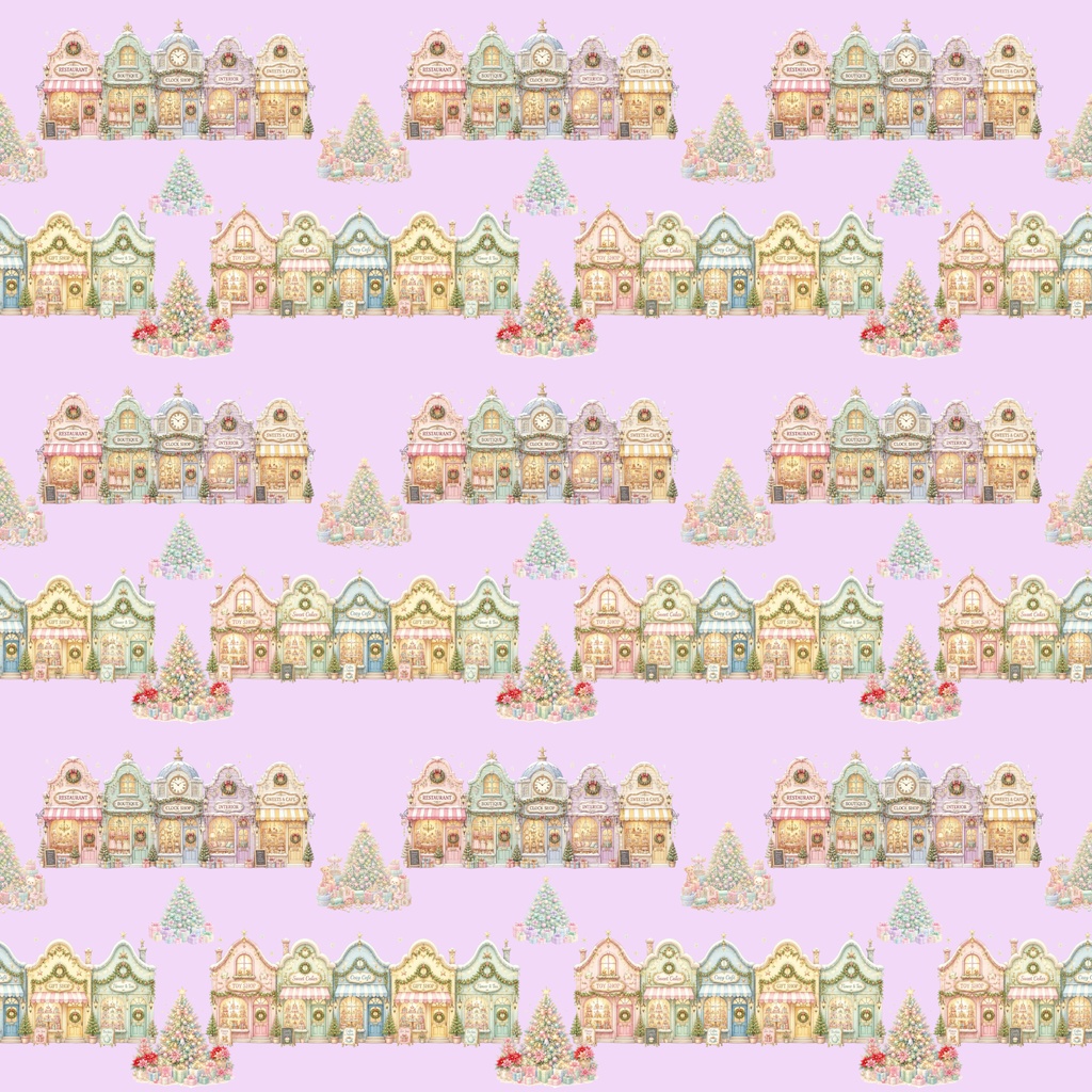『クリスマスfantasy town デジタルペーパー 5枚セット』