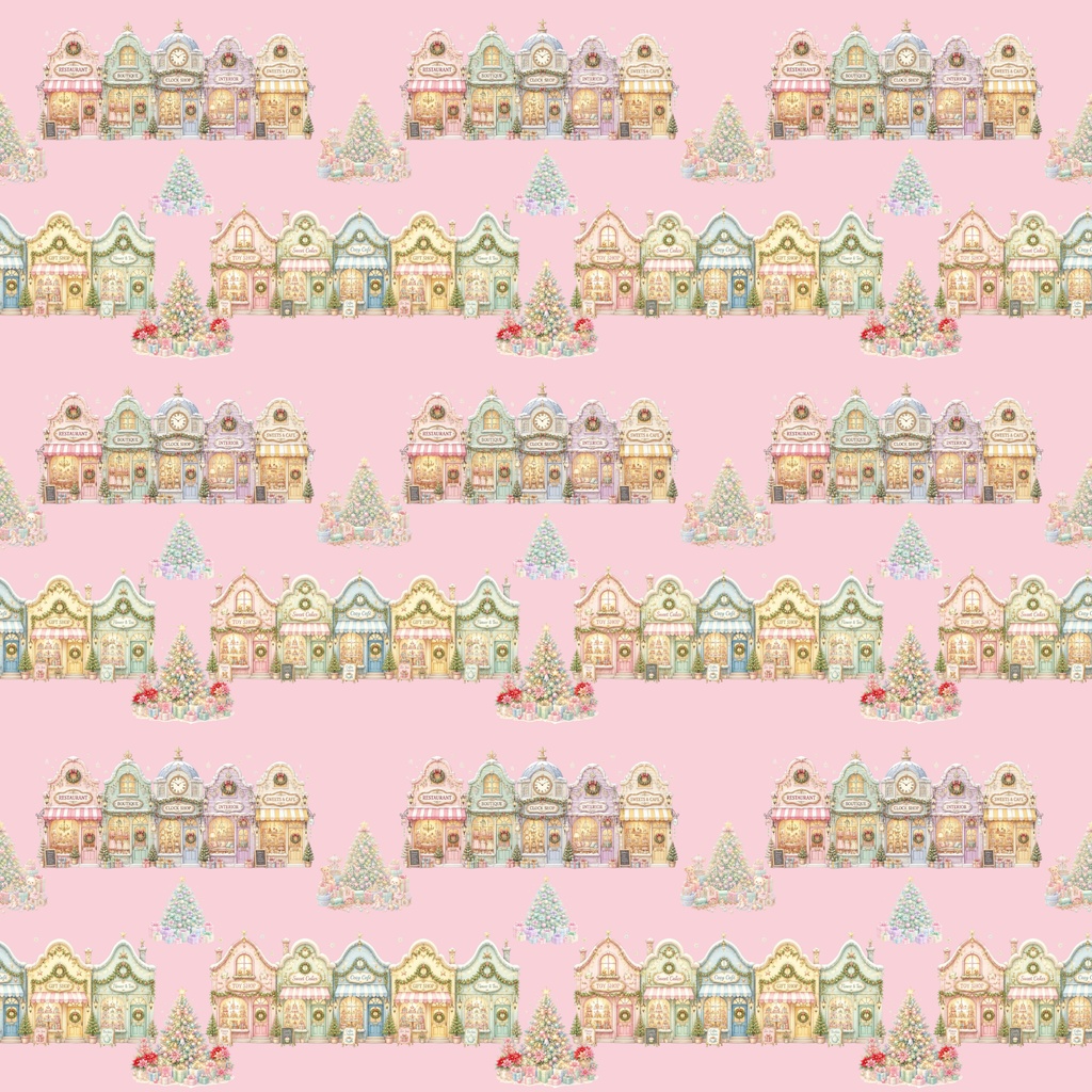 『クリスマスfantasy town　デジタルペーパー　5枚セット』