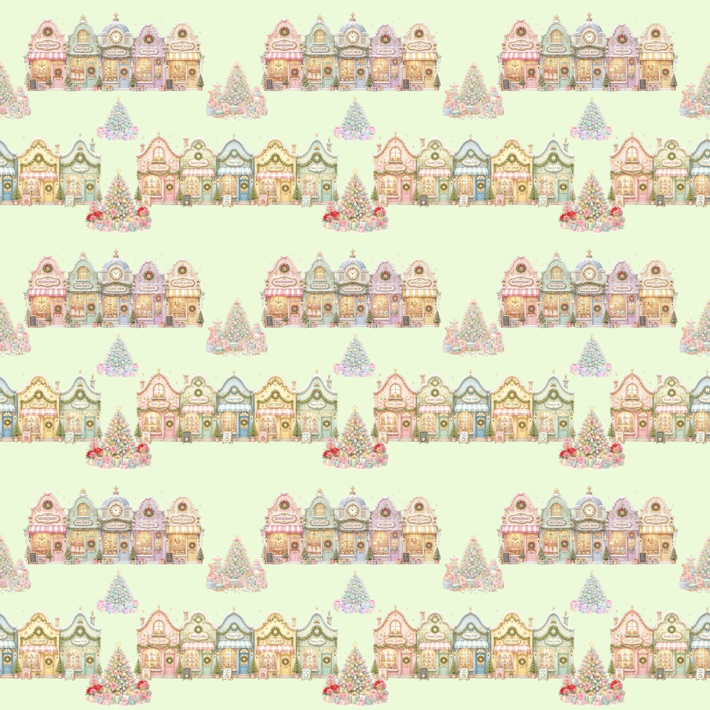 『クリスマスfantasy town デジタルペーパー 5枚セット』