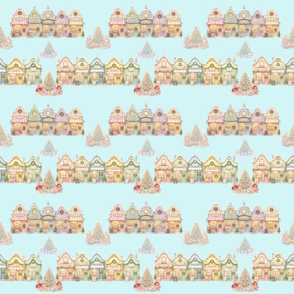 『クリスマスfantasy town デジタルペーパー 5枚セット』