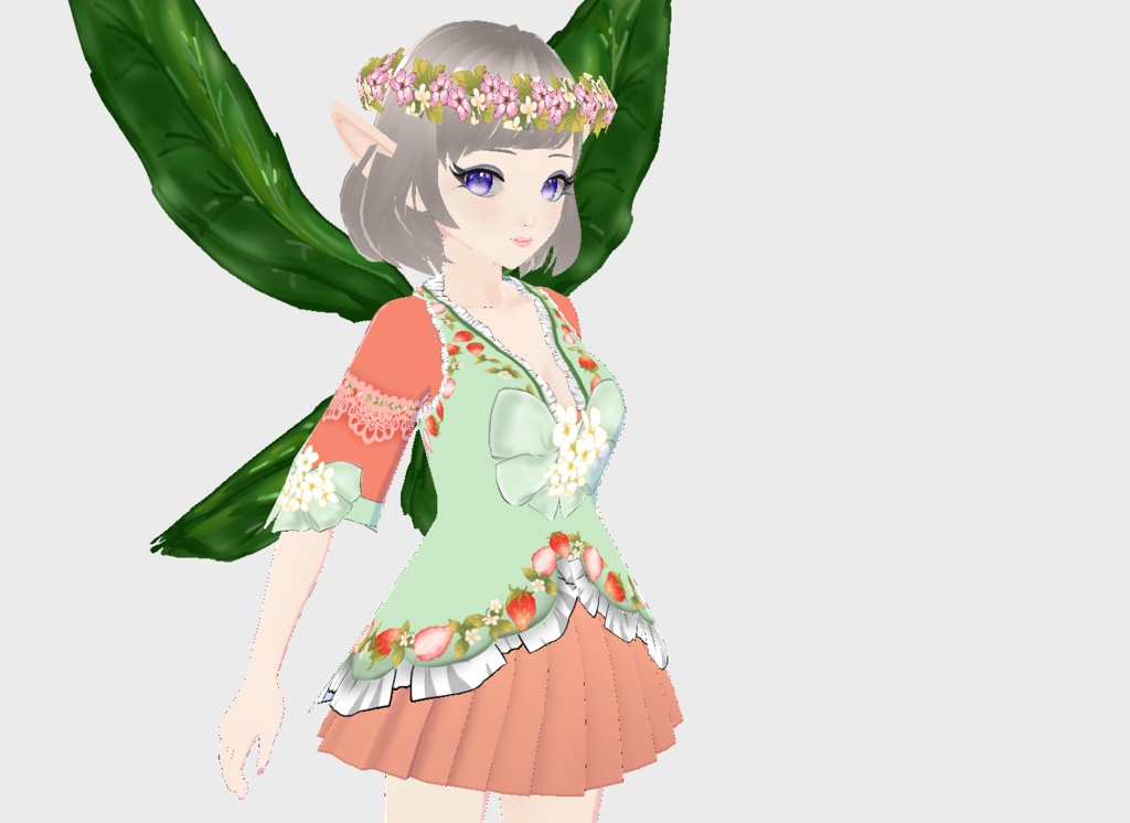 Strawberry Dress, Shoes, Skirt and Stockings - VRoid Stable