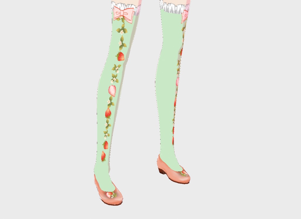 Strawberry Dress, Shoes, Skirt and Stockings - VRoid Stable