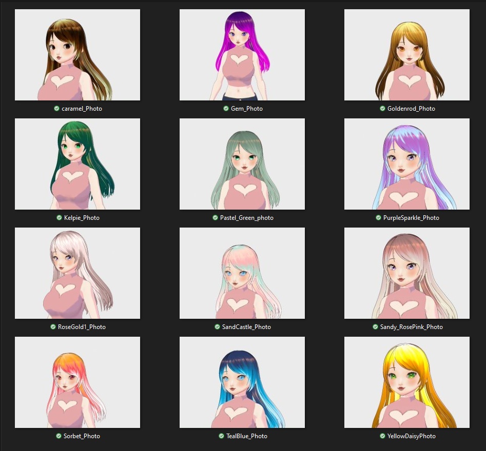 Gradient Hair Texture Package 2 for VRoid Studio