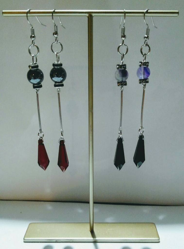 【キングダム】天然石・パワーストーンとドロップビーズのキャラクターイメージピアス(イヤリング)