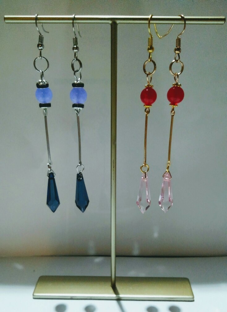 【キングダム】天然石・パワーストーンとドロップビーズのキャラクターイメージピアス(イヤリング)