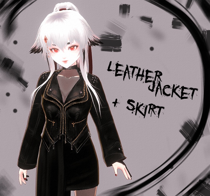 Vroid - Leather jacket and skirt!