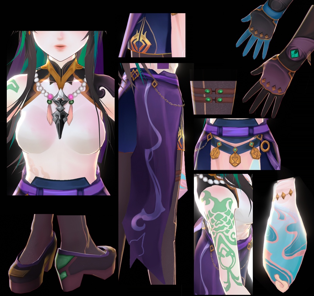 Vroid - Cosplay "Xiao" - Genshin Impact (Female version)