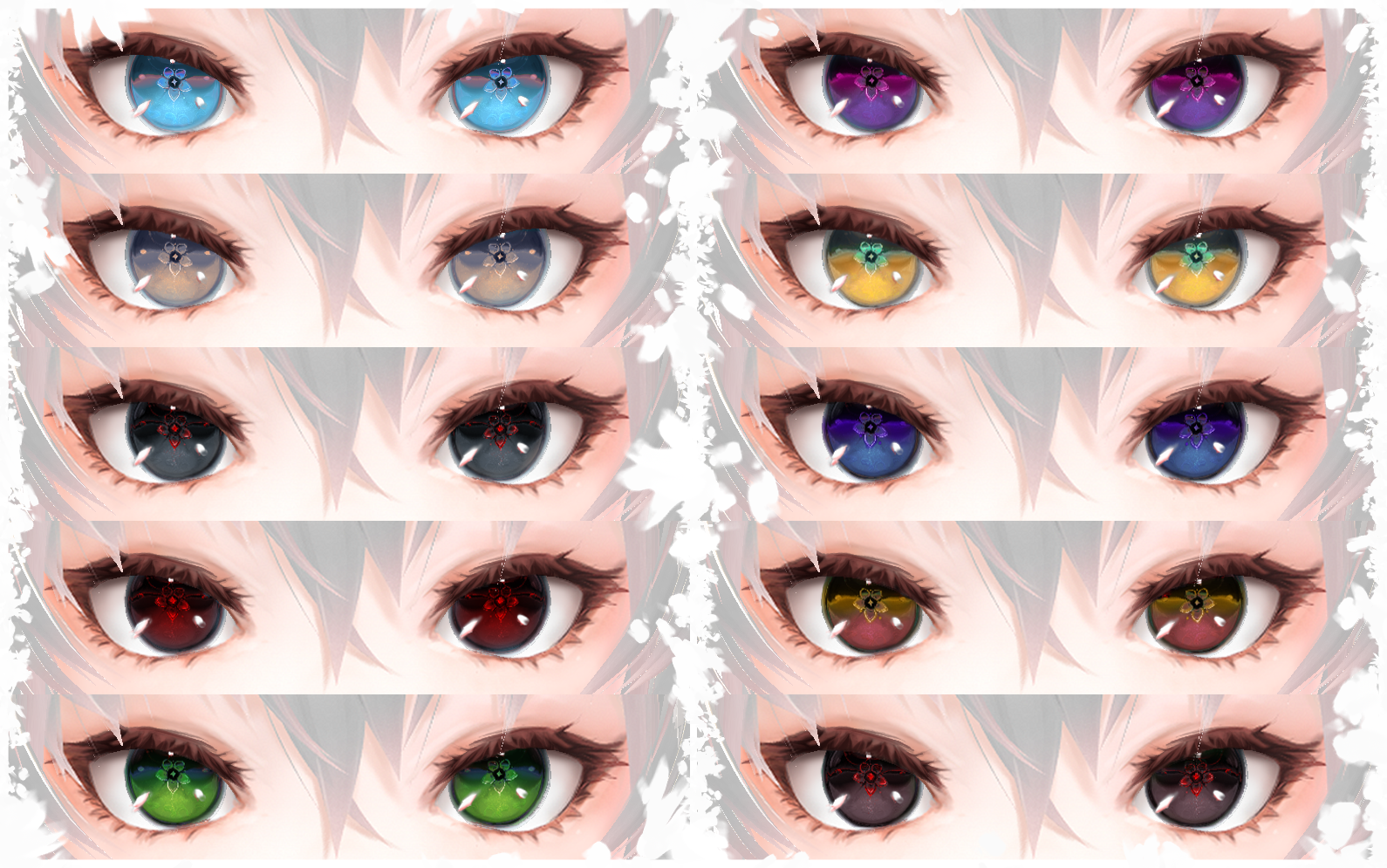 Vroid Eyes Texture Pack [eyeline + Eyelash Included] Yatsu Booth 7B6