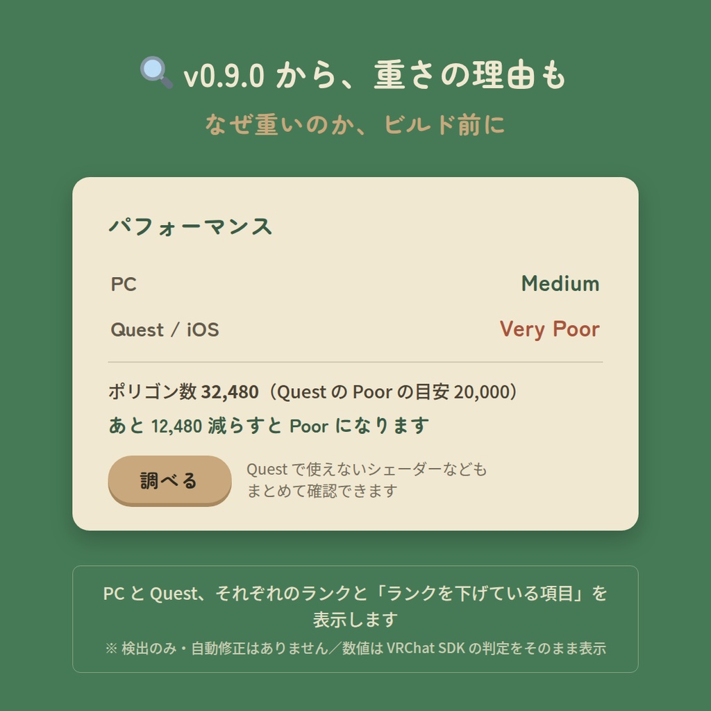 【無料】おまもり — アバター改変チェックツール