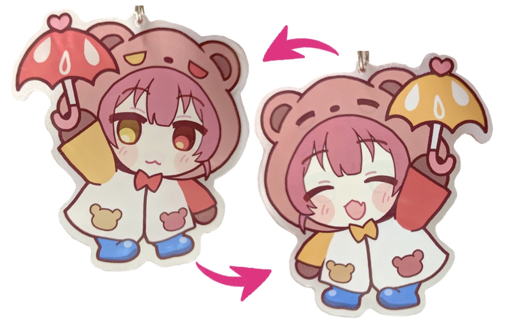 レインコートクマリン リバーシブル アクキー