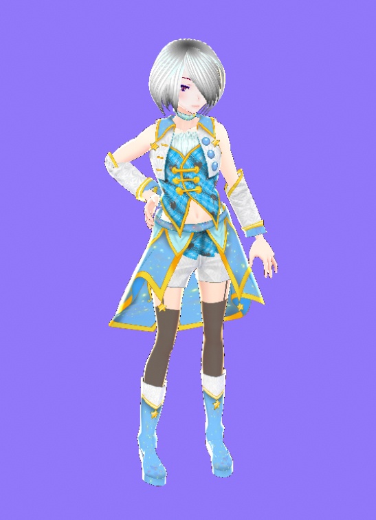 【ウマ娘風アイドル衣装】日本娘・ダンス衣装(チカゲさん・水色)