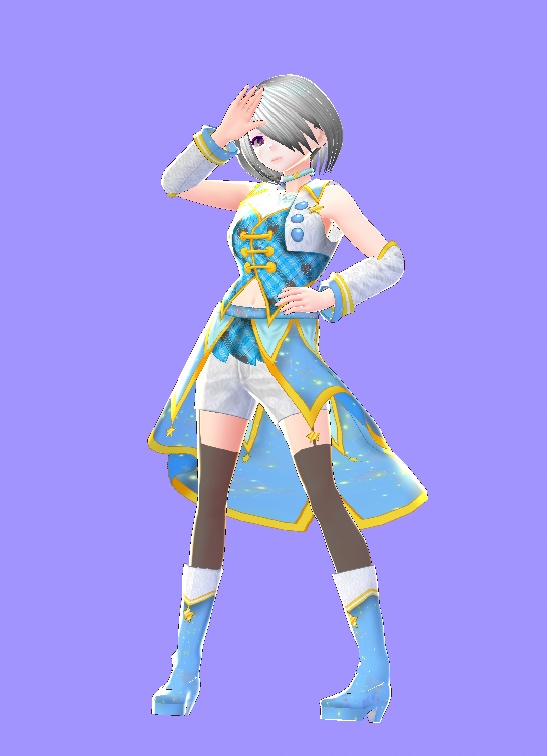 【ウマ娘風アイドル衣装】日本娘・ダンス衣装(チカゲさん・水色)