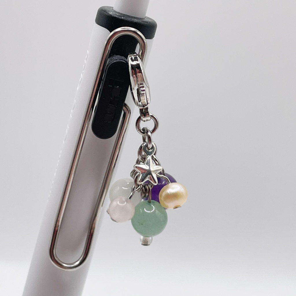 Lucky Charm|アメジスト&アベンチュリン&ムーンストーンの天然石チャーム(ペンダントトップ/片耳ピアス)|g-006
