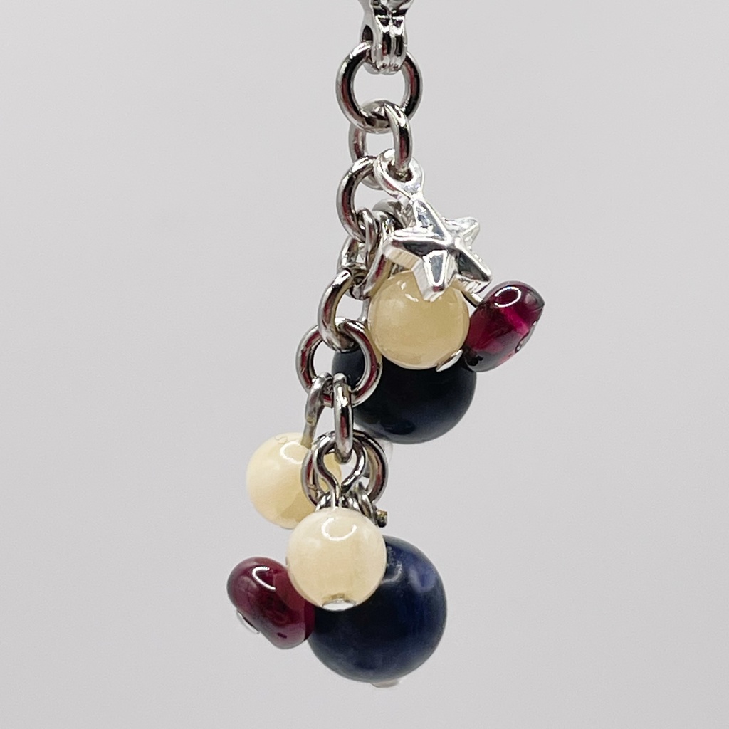 Lucky Charm|ソーダライト&トパーズ&ガーネットの天然石チャーム(ペンダントトップ/片耳ピアス)|g-001