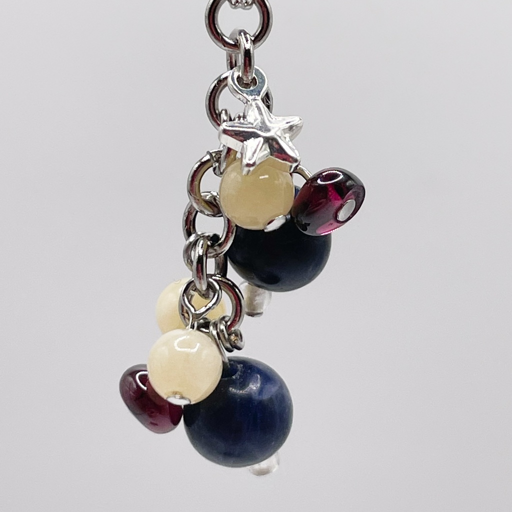 Lucky Charm｜ソーダライト＆トパーズ＆ガーネットの天然石チャーム（ペンダントトップ/片耳ピアス）｜g-001