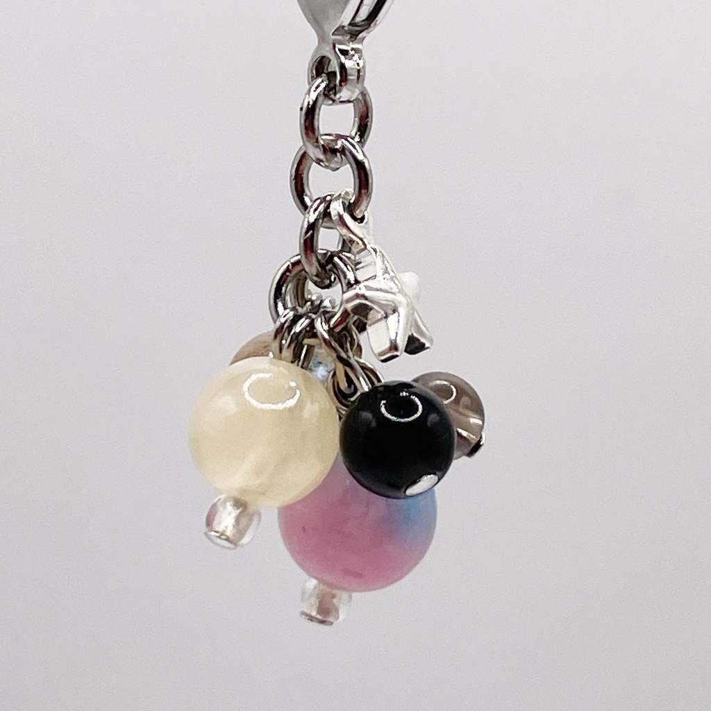 Lucky Charm｜キャンディジェイド＆ハニーストーン＆ラブラドライトの天然石チャーム（ペンダントトップ/片耳ピアス）｜g-003