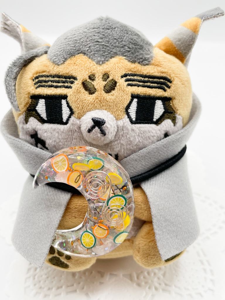 【Sale】ぬいアクセにも◎月のオルゴナイトの天然石ヘアゴム/フルーツ・ローズクォーツ｜or-052