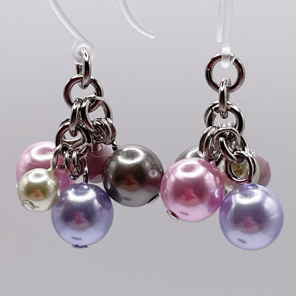 鯉登少尉概念アクセ｜推しカラーにも◎Pearl Charm｜Pierce (Earring & Charm Available)パール（グレー&紫）のピアス（イヤリング/チャーム）｜i-029