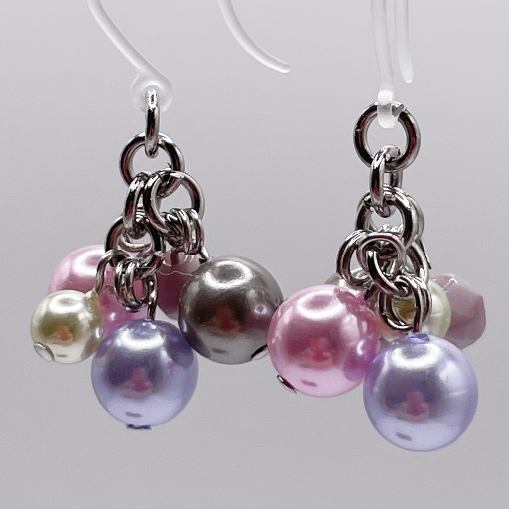 鯉登少尉概念アクセ|推しカラーにも◎Pearl Charm|Pierce (Earring & Charm Available)パール(グレー&紫)のピアス(イヤリング/チャーム)|i-029