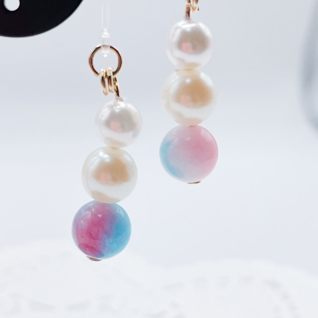 【Sale】Lucky Charm|Pierce (Earring & Charm Available)キャンディジェイド&パールの天然石ピアス(イヤリング/チャーム)|i-014