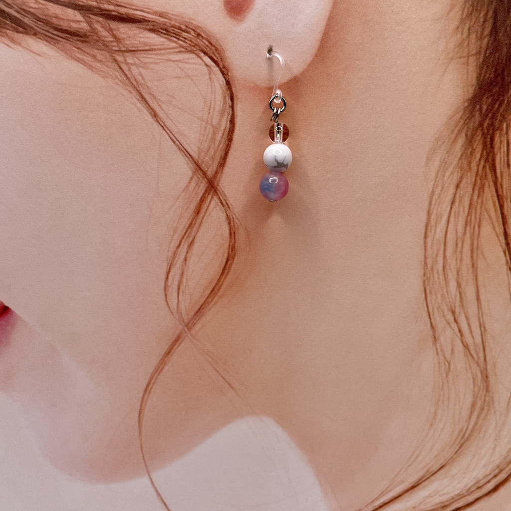 【Sale】Lucky Charm|Pierce (Earring & Charm Available)キャンディジェイド&マグネサイトの天然石ピアス(イヤリング/チャーム)|u-012