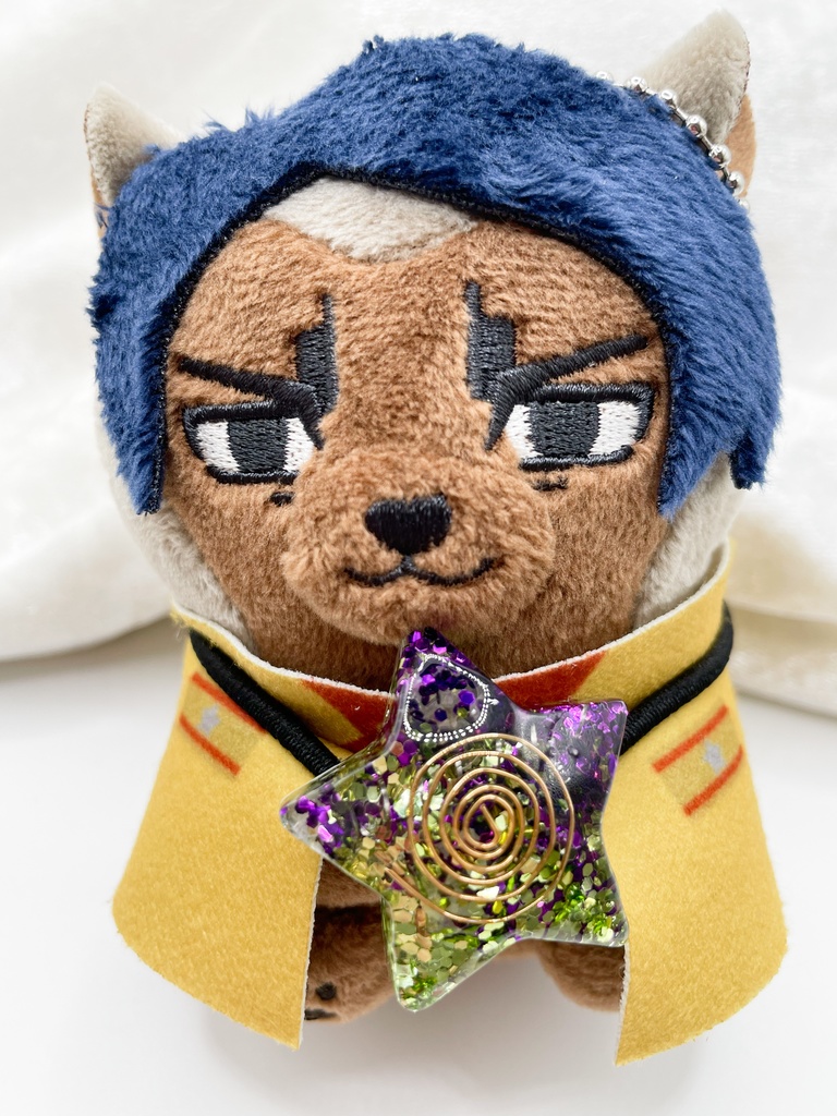 One of a Kind Hair Tie|星のオルゴナイトの天然石ヘアゴム/緑×紫・ローズクォーツ|g-010【One of a Kind Star Hair Tie – Natural Stone Accessory】